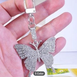 NWT Silver Rhinestone Butterfly 🦋 keychain/bag charm.